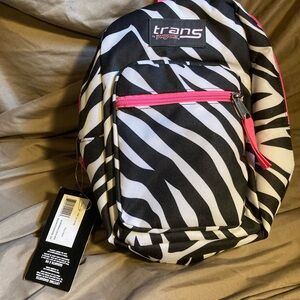 Jansport Zebra Print Insulated Backpack with Pink Accents